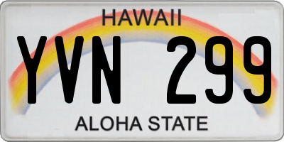 HI license plate YVN299