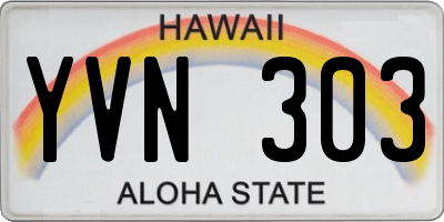HI license plate YVN303