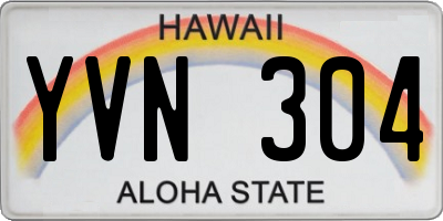 HI license plate YVN304