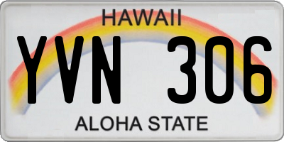 HI license plate YVN306