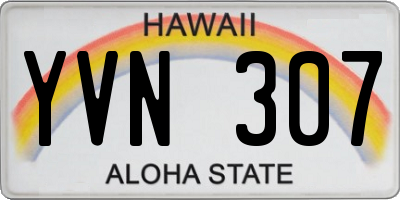 HI license plate YVN307