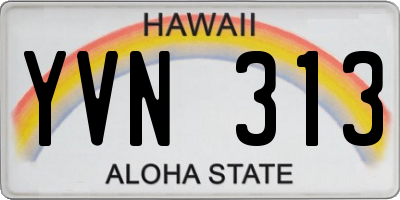 HI license plate YVN313
