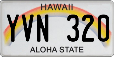 HI license plate YVN320