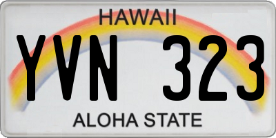 HI license plate YVN323