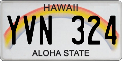 HI license plate YVN324