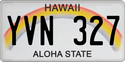 HI license plate YVN327
