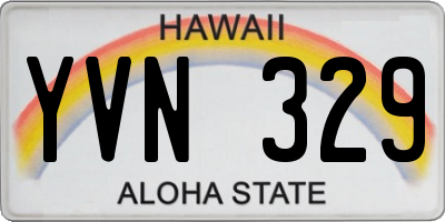 HI license plate YVN329