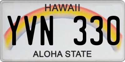 HI license plate YVN330
