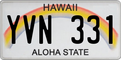 HI license plate YVN331