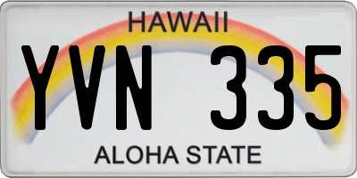 HI license plate YVN335