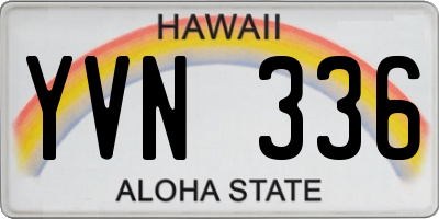 HI license plate YVN336