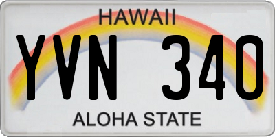 HI license plate YVN340