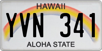 HI license plate YVN341