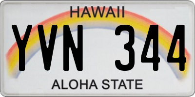 HI license plate YVN344