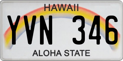 HI license plate YVN346