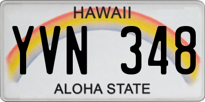 HI license plate YVN348