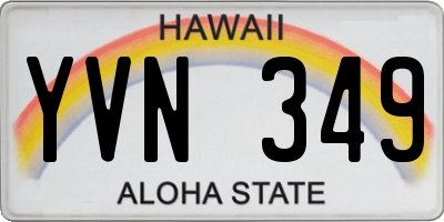 HI license plate YVN349