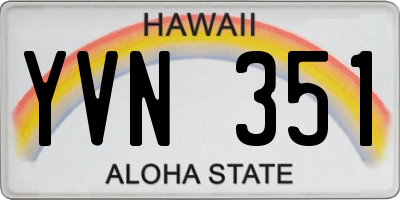 HI license plate YVN351