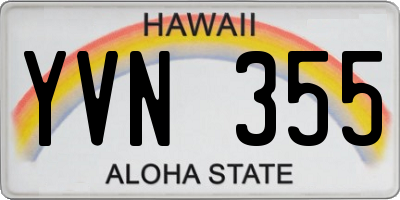 HI license plate YVN355