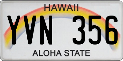 HI license plate YVN356