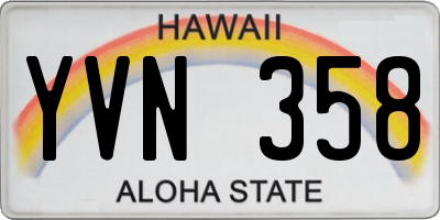 HI license plate YVN358
