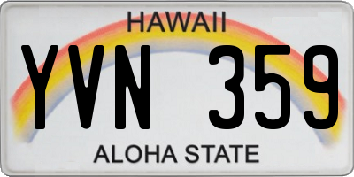 HI license plate YVN359