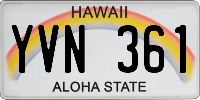 HI license plate YVN361