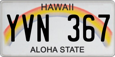 HI license plate YVN367
