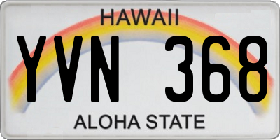 HI license plate YVN368
