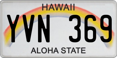 HI license plate YVN369