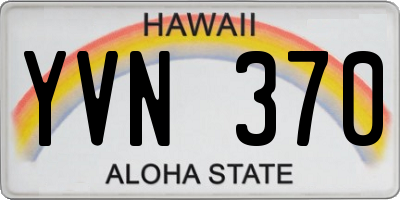 HI license plate YVN370