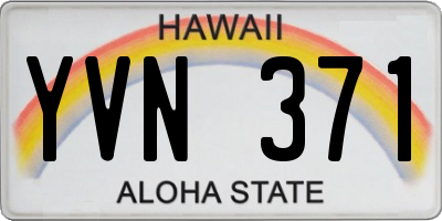 HI license plate YVN371