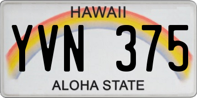 HI license plate YVN375