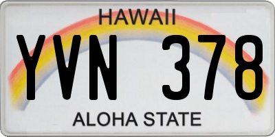 HI license plate YVN378