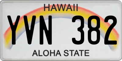 HI license plate YVN382