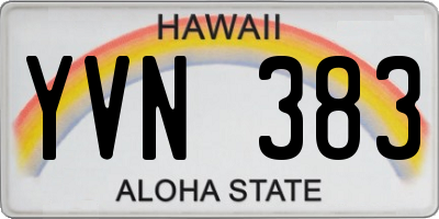 HI license plate YVN383