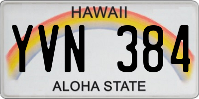 HI license plate YVN384
