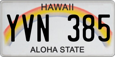 HI license plate YVN385