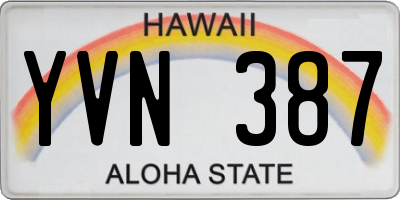 HI license plate YVN387
