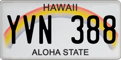 HI license plate YVN388