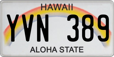 HI license plate YVN389
