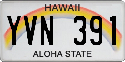 HI license plate YVN391