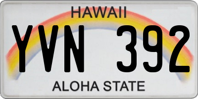 HI license plate YVN392