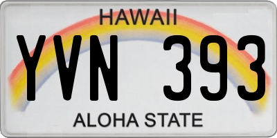 HI license plate YVN393