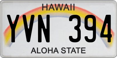 HI license plate YVN394