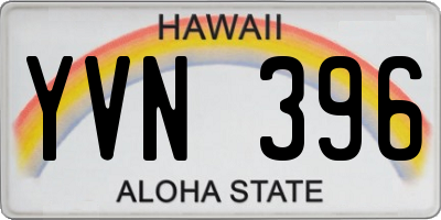 HI license plate YVN396