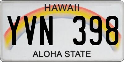 HI license plate YVN398