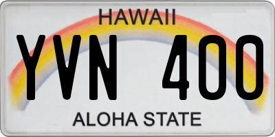 HI license plate YVN400