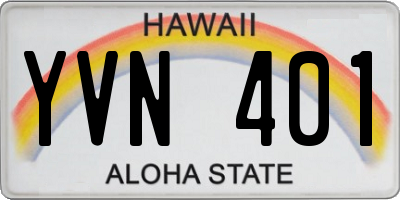 HI license plate YVN401
