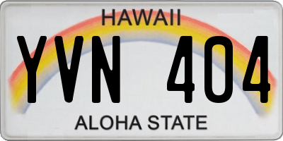 HI license plate YVN404